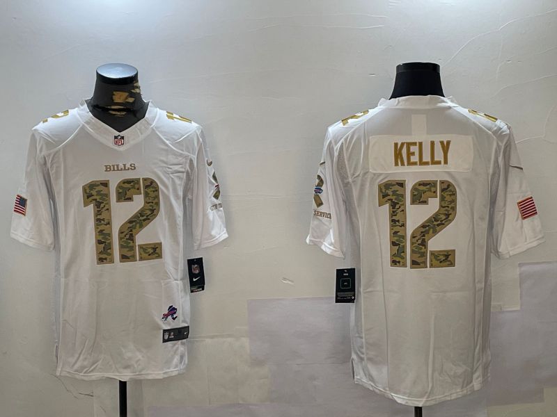 Men Buffalo Bills #12 Kelly White Come 2024 Nike Limited NFL Jersey style 1->buffalo bills->NFL Jersey